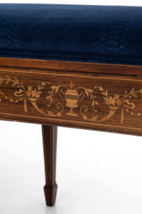 Antique marquetry duet piano stool
