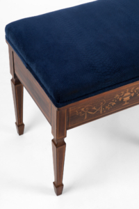 Antique rosewood marquetry duet piano stool