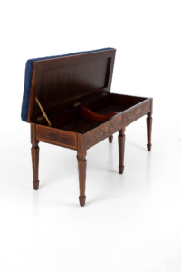 Edwardian duet marquetry rosewood piano stool
