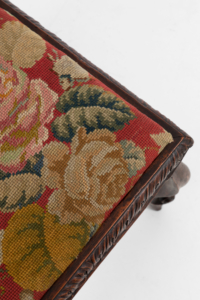 Antique French walnut footstool