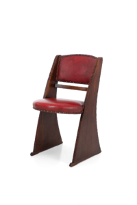 Art Deco E Gomme antique leather and oak chairs