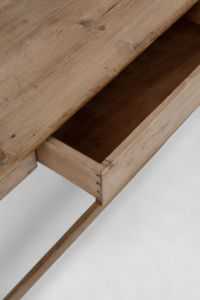 French farmhouse table box stretchers and single drawer