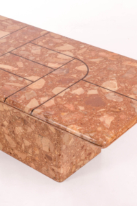 Italian marble geometric design coffee table 1970s