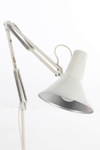 Original vintage white HCF Danish anglepoise floor lamp 1960s