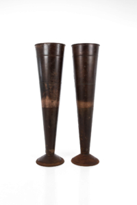 Pair of copper garden planters