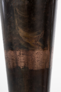 Pair of oxidised copper garden planters