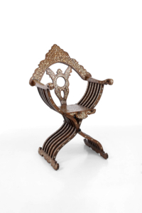 Antique Mother-Of-Pearl Inlay Savonarola Chair