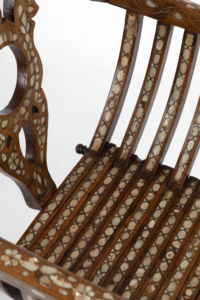 Antique Syrian Mother-Of-Pearl Inlay Savonarola Chair