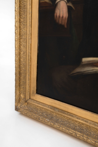 Antique British School 19th century Portrait of a gentleman oil on canvas gilded frame