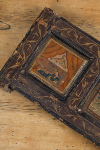 Antique painted wooden panel