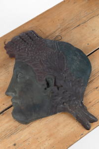 Decorative antique classical signed plaster head