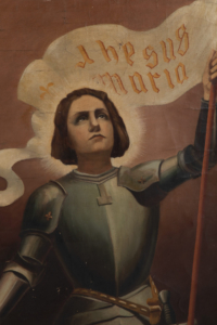 Antique painting oil on canvas Joan of Arc