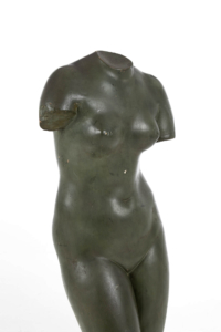 Mid Century French painted plaster torso of Venus