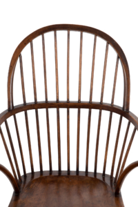 Pair of antique West Country primitive stick back Windsor chairs in elm and ash