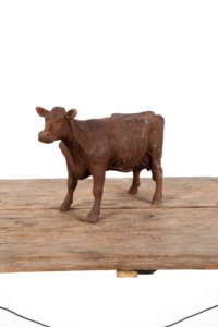 Original antique cast iron butchers advertising cow