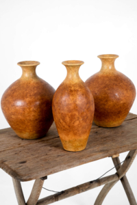 Orange glaze terracotta vases