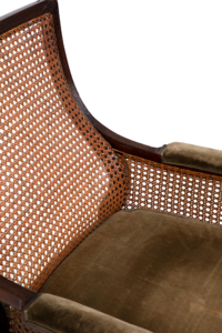 Regency cane mahogany library chair