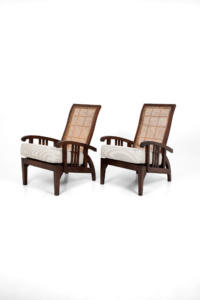 19th century reclining steamer armchairs