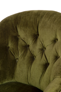 Original velvet button back country house armchair