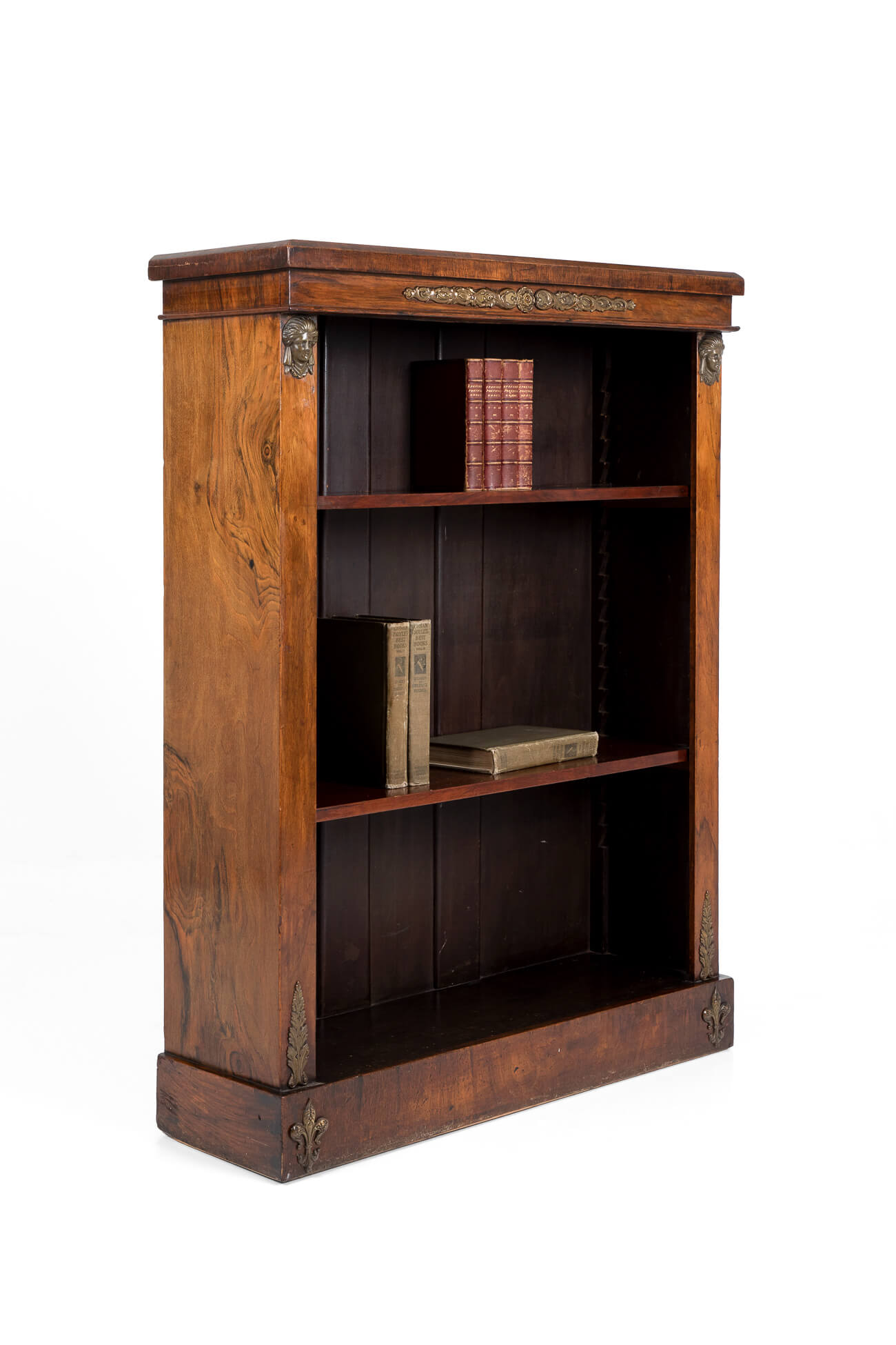 Antique Regency rosewood open bookcase