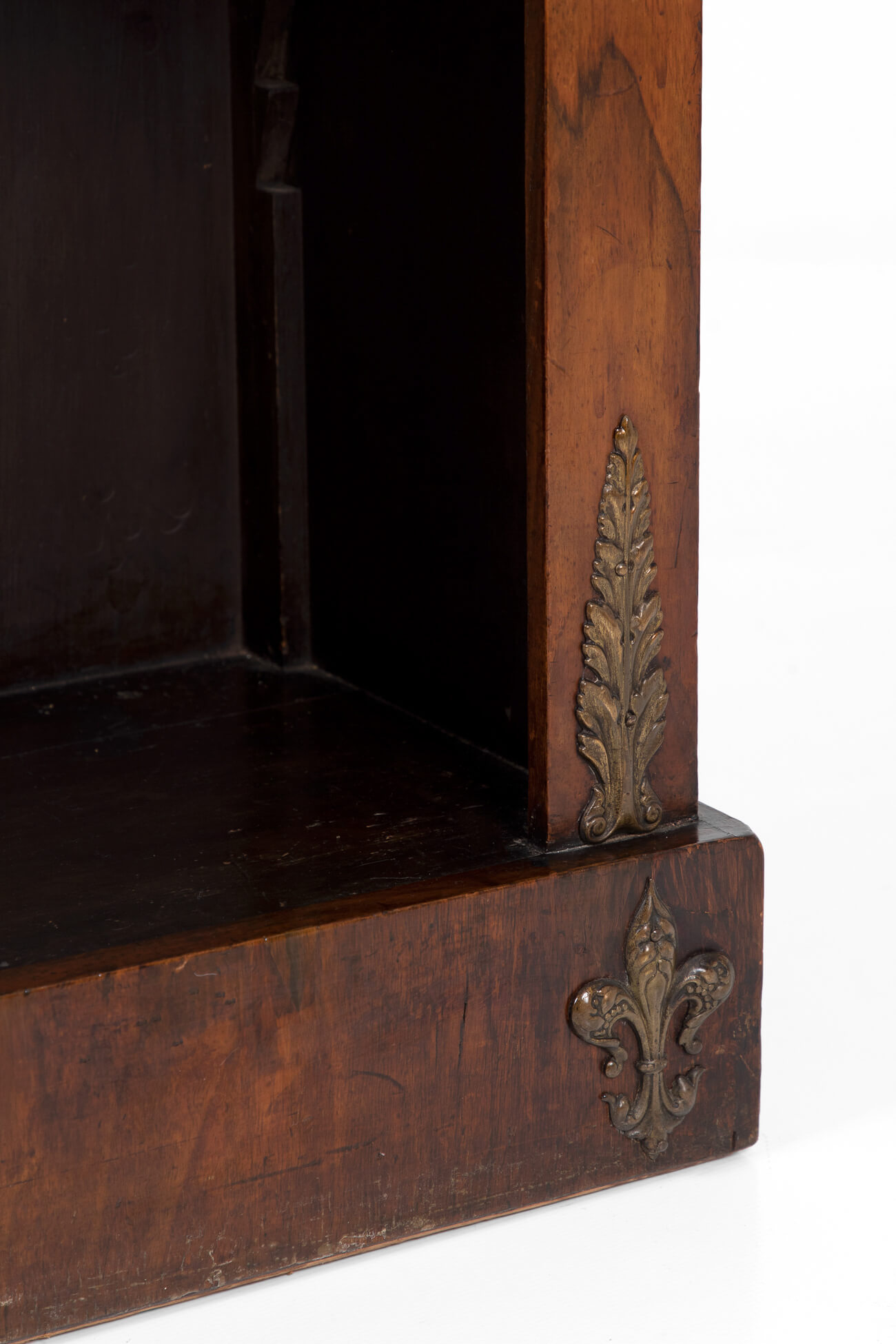 Antique ormolu mount open bookcase from Regency period