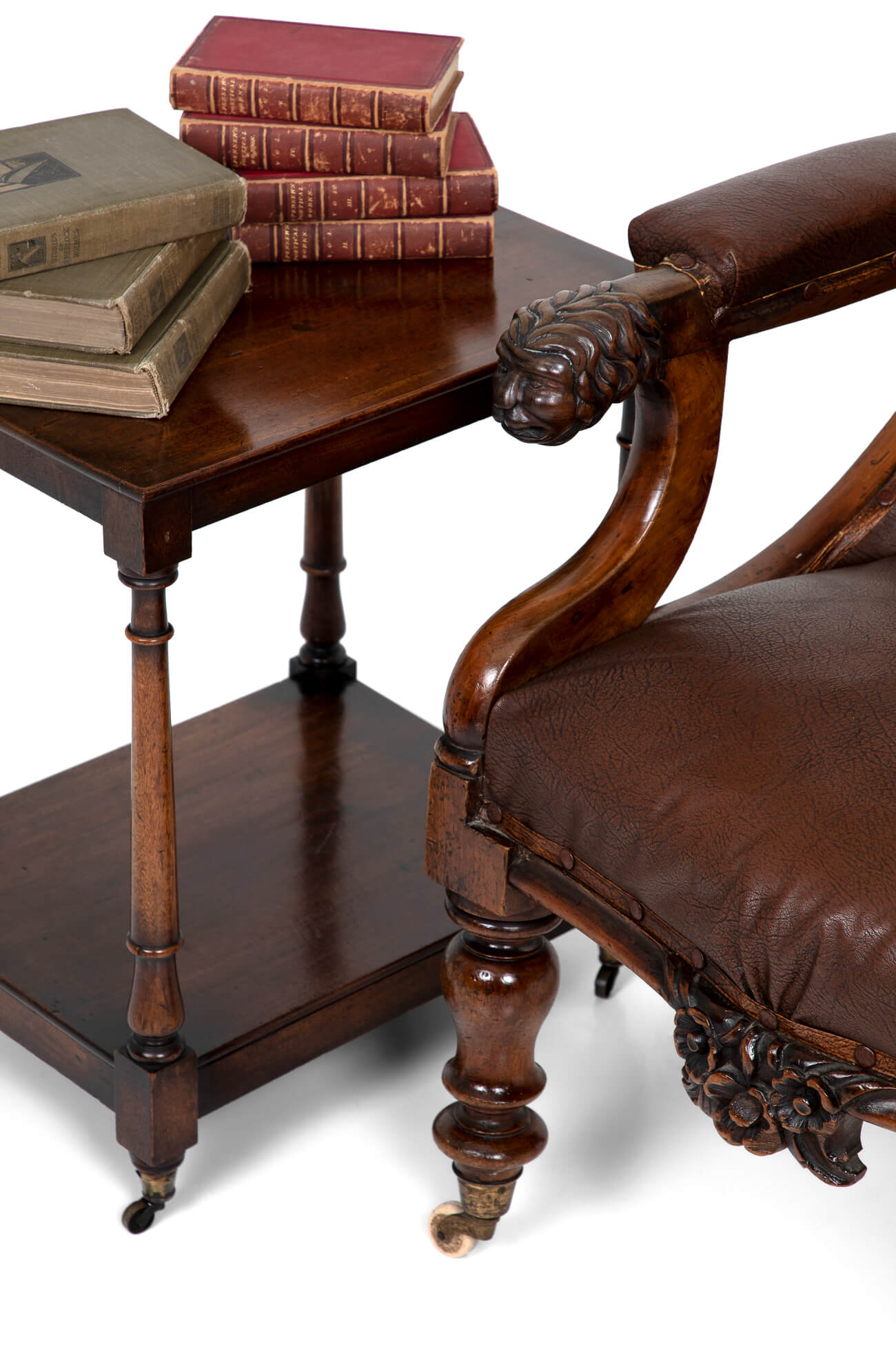 Antique library rosewood armchair