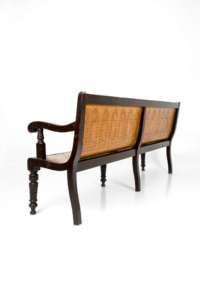 Antique American court oak bench