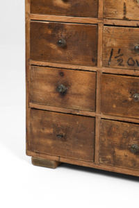 Bank of little pine workshop drawers