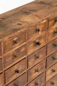 Bank of little drawers