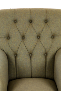 Classic button back deep seated armchair