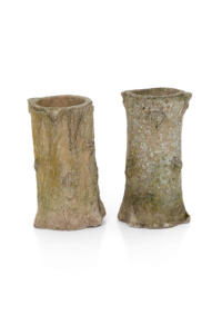 Faux bois concrete planters