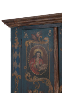central European folk art pine cupboard