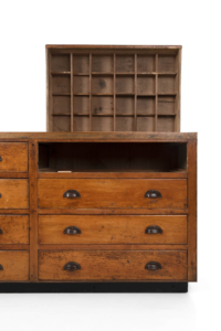 mid century workshop drawers