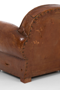 leather button back armchair