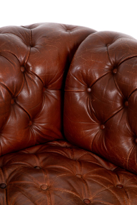 Antique button back settee