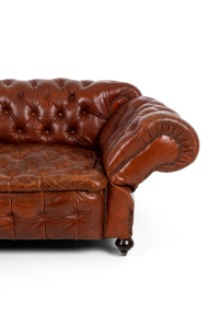 Brown leather sofa