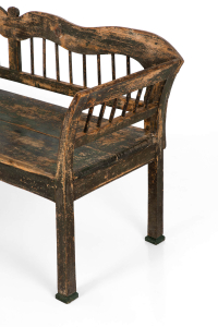 Green antique bench
