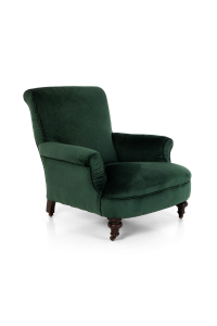 Victorian armchair in green velvet