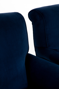 pair of velvet armchairs