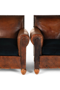 French leather club chairs