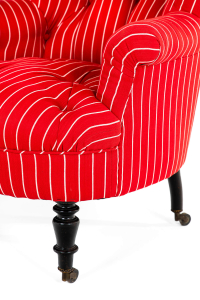 antique red armchair