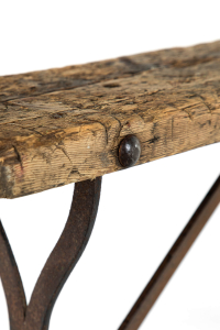 rustic wooden bench