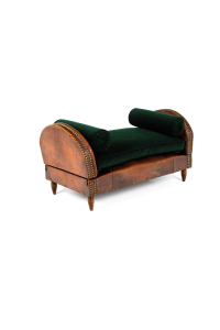leather and velvet daybed