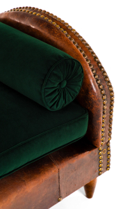Green velvet sofa