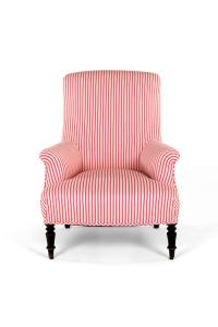 candy stripe pink armchair