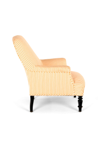 antique chair in stripe ticking