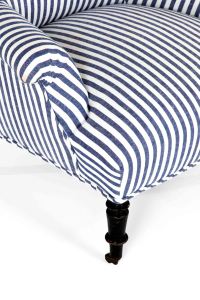 antique chair with blue stripes