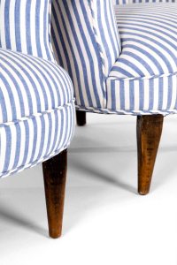 antique striped armchairs