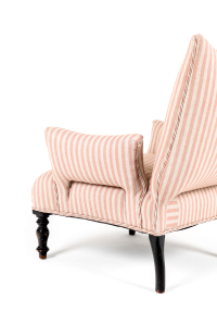 antique armchairs with pink stripes