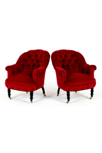pair of country house antique armchairs